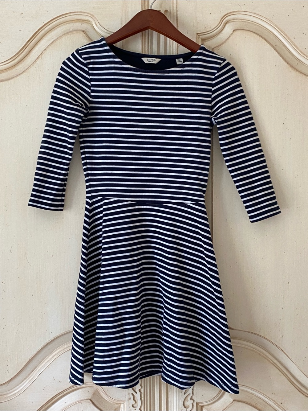 Jack Wills Navy & White Striped Knit Dress